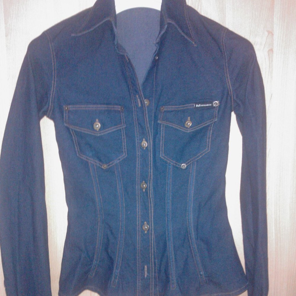 Dolce & Gabbana denim shirt corset shirt jeans XS